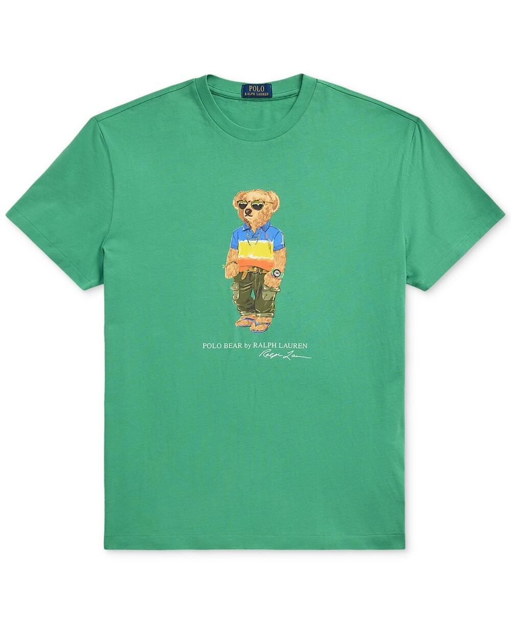 Polo Ralph Lauren Polo Bear Beach Shop Graphic Cotton T-Shirt Raft Green Medium